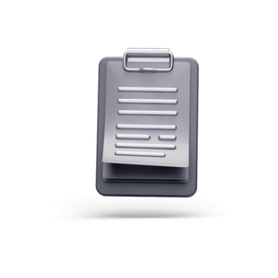 A clipboard with documents