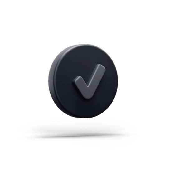 A checkmark indicating okay